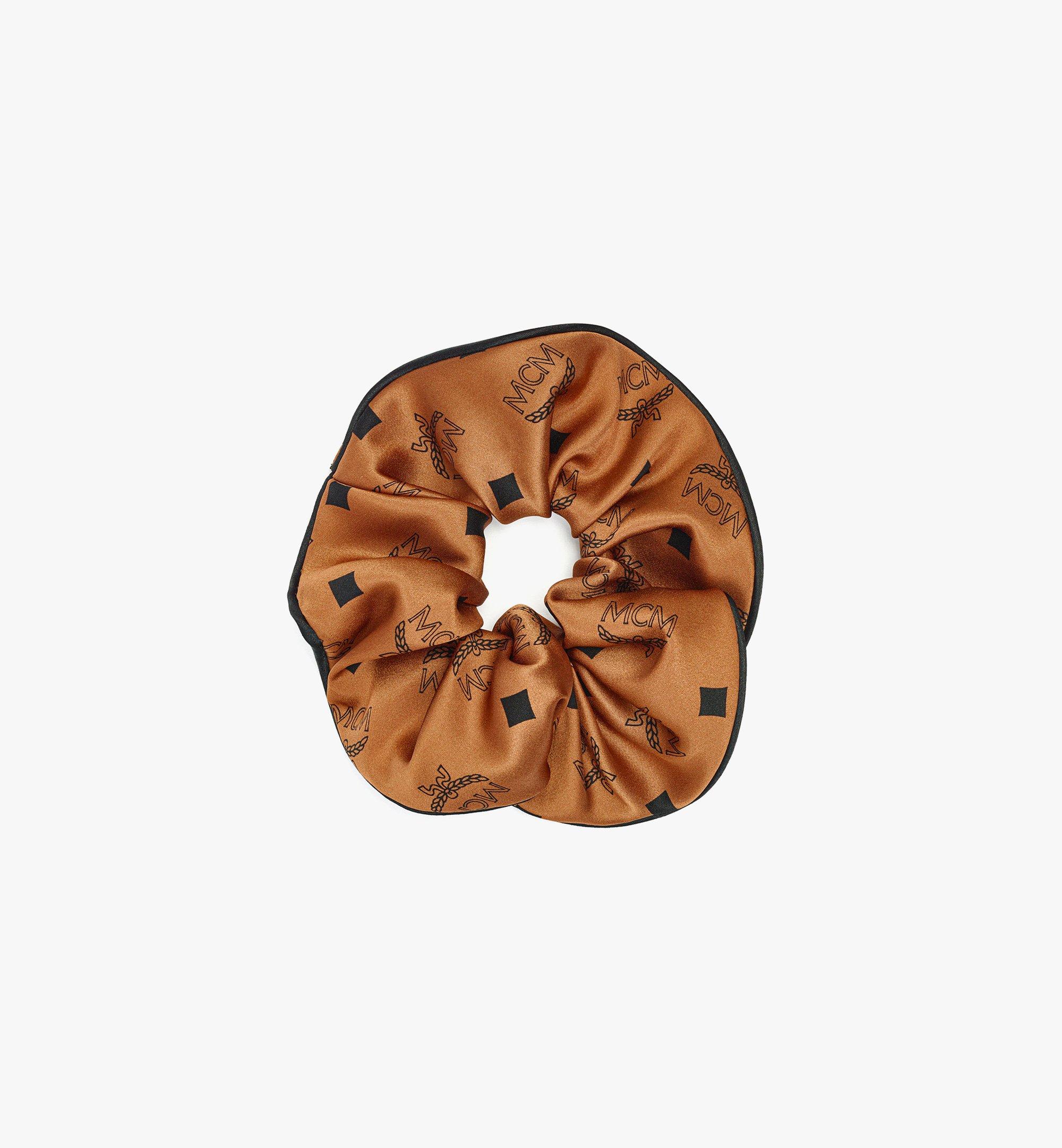 Monogram Print Silk Scrunchie 1